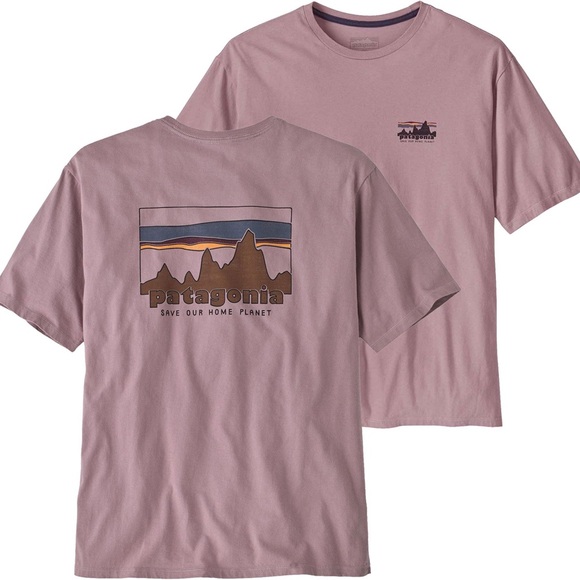 Patagonia 73 Skyline Organic T-Shirt (Stormy Mauve) - Picture 1 of 10